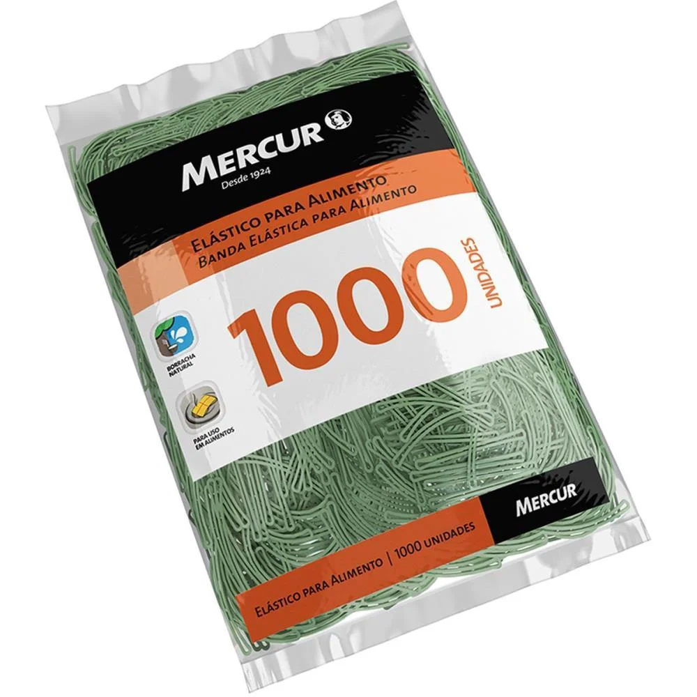Elastico Para Alimento Verde 1000 Unidades Mercur (Pacote)