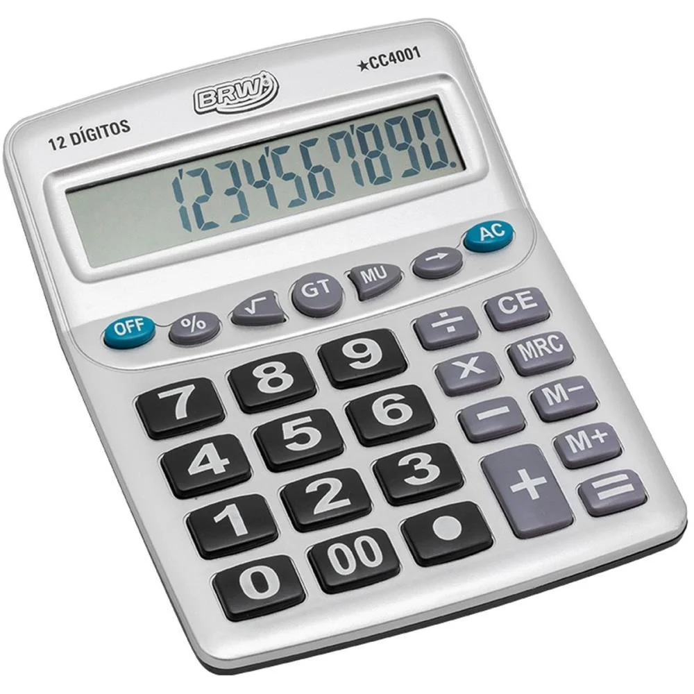 Calculadora De Mesa 12 Dig. 20,5X15,9X4,4Cm Prata Brw (Unidade)