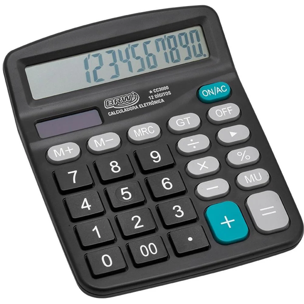 Calculadora De Mesa 12 Dig. 14,8X11,9X3,8Cm Preta Brw (Unidade)