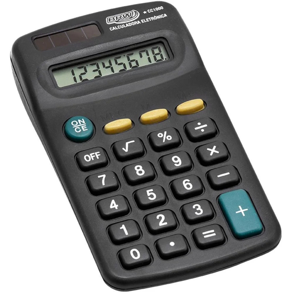 Calculadora De Bolso 8 Dig. 11,3X6,5X2,10Cm Preta Brw (Unidade)