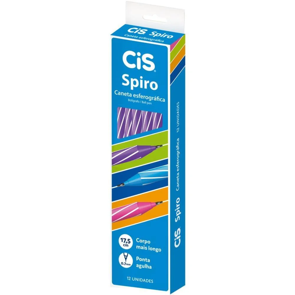 Caneta Esferografica Cis Spiro 0,7Mm Roxa Sertic (Cx.c/12)