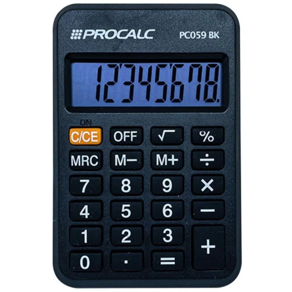 Calculadora De Bolso 8 Digitos Preta Procalc (Unidade)