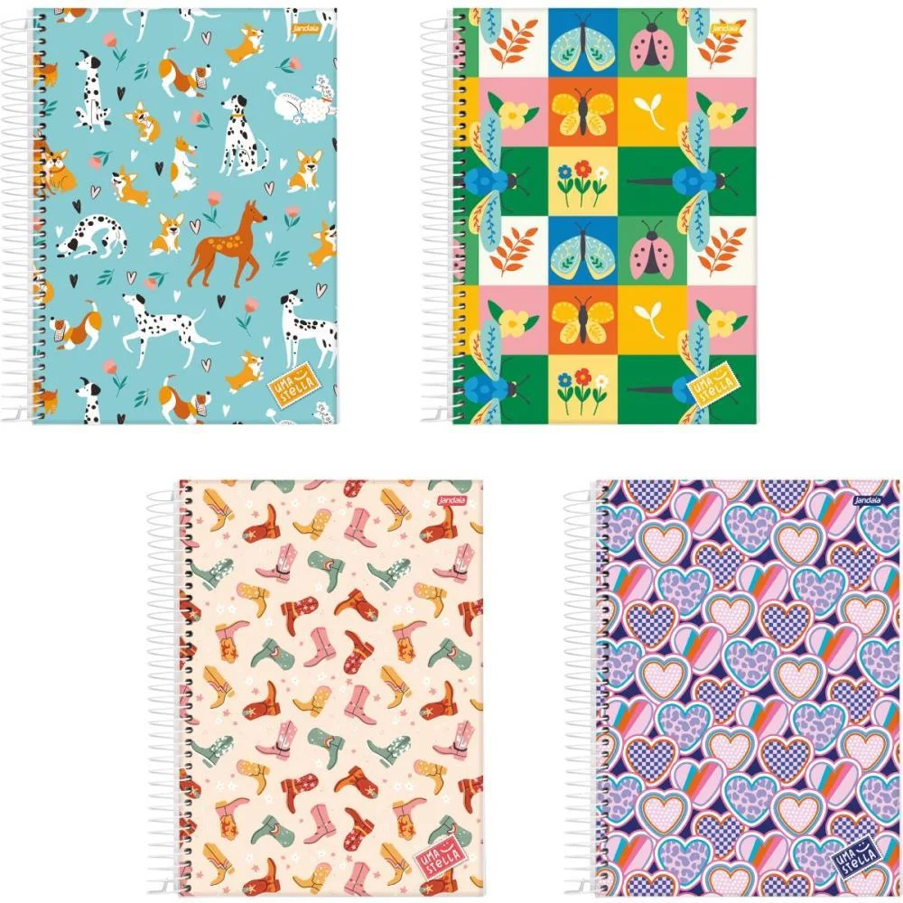 Caderno Espiral 1/4 Capa Dura Stella 80Fls. Jandaia (Pct.c/05)