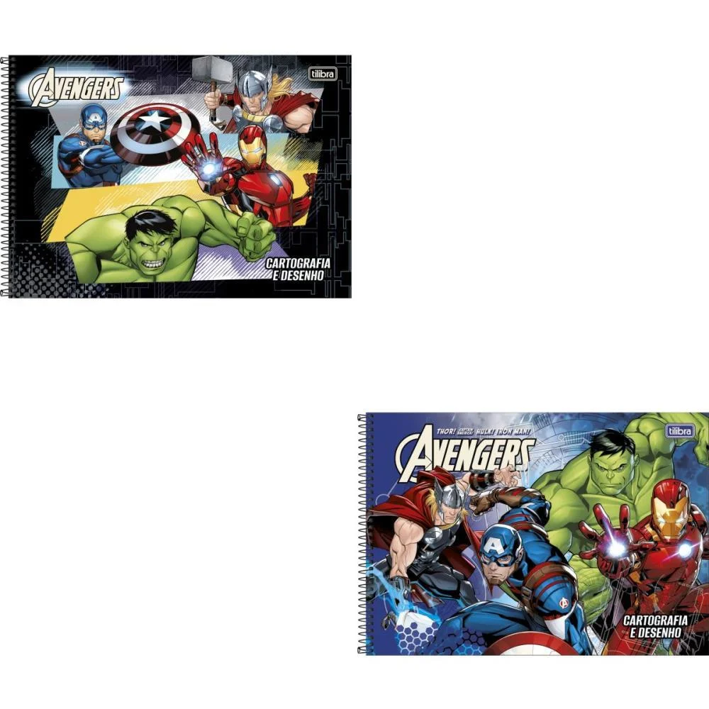 Caderno Desenho Univ Capa Dura Avengers 80Fls. Tilibra (Pct.c/04)