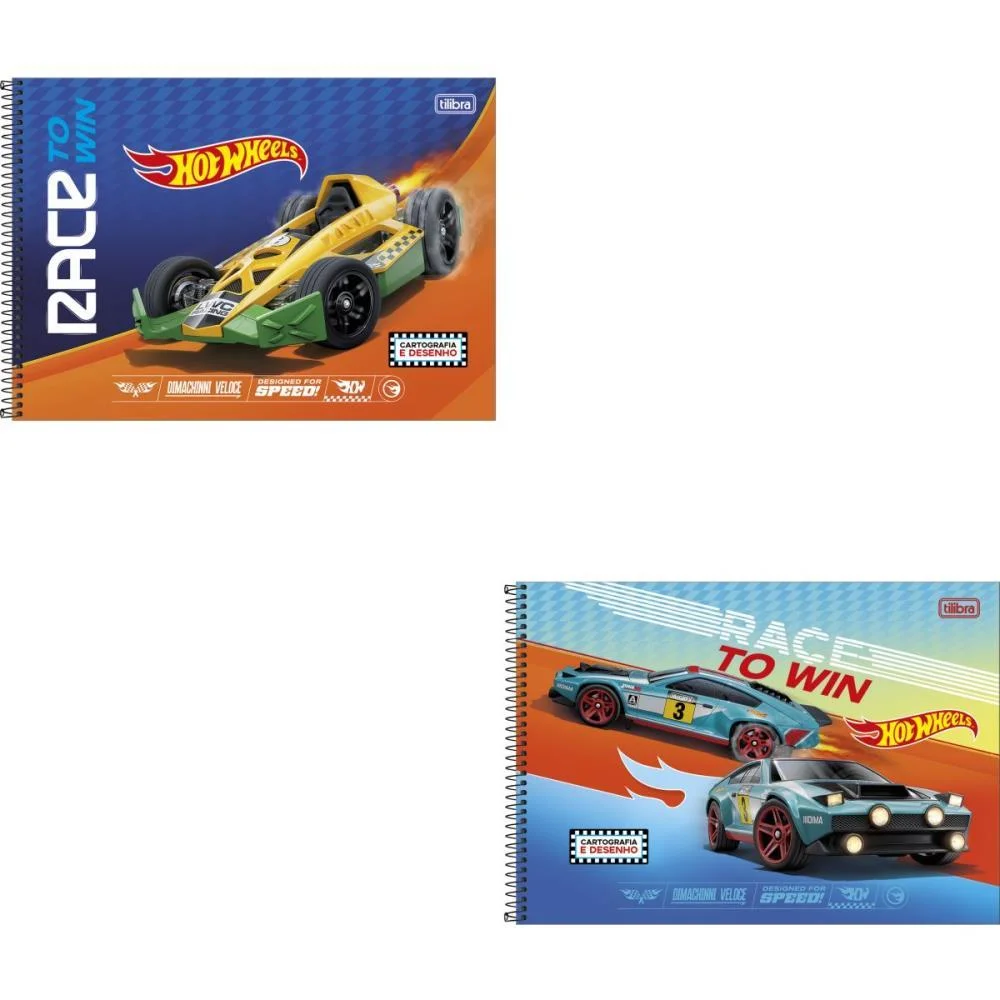 Caderno Desenho Univ Capa Dura Hot Wheels 80Fls. Tilibra (Pct.c/04)
