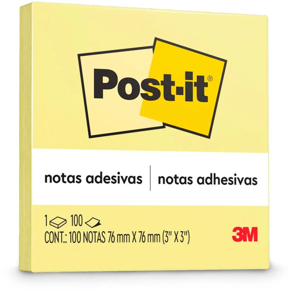 Bloco De Recado Post-It 76X76Mm Amarelo 100Fls. 3M (Unidade) - imagem 2