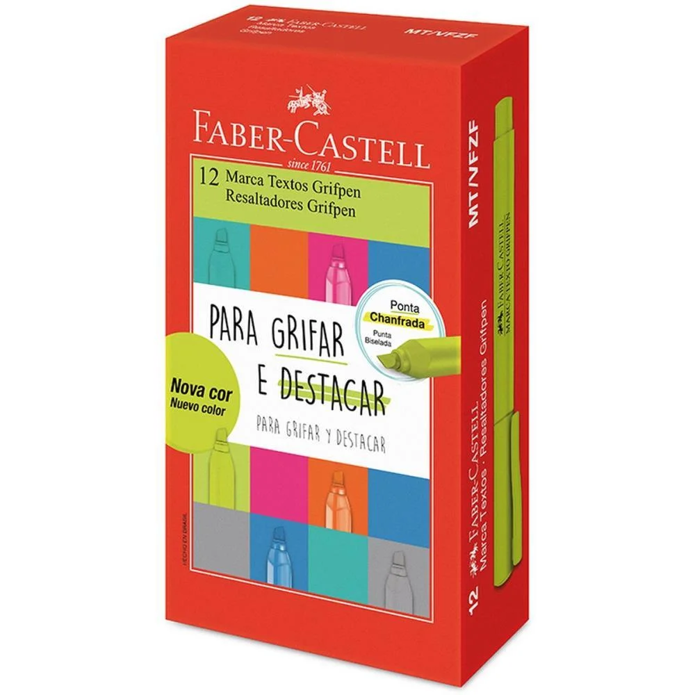Caneta Marca Texto Grifpen Verde Folha Faber-Castell (Cx.c/12) - imagem 2