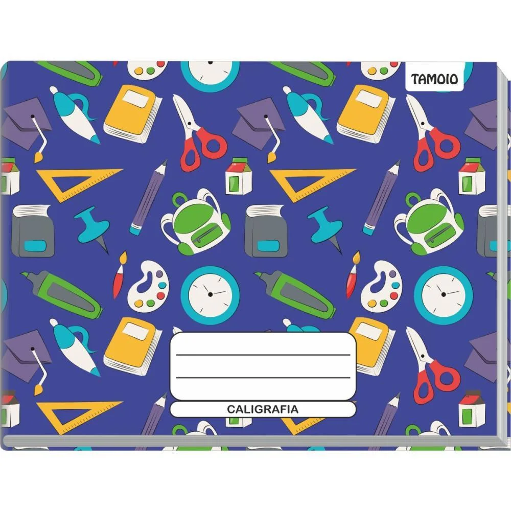 Caderno Caligrafia Capa Dura Decorado 96F 1/4 Broch.horiz. Tamoio (Pct.c/05) - imagem 4