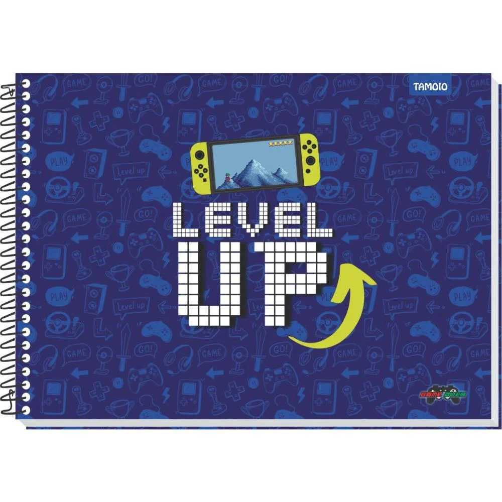 Caderno Desenho Univ Capa Dura Game Over 48F Espiral Tamoio (Pct.c/04) - imagem 6
