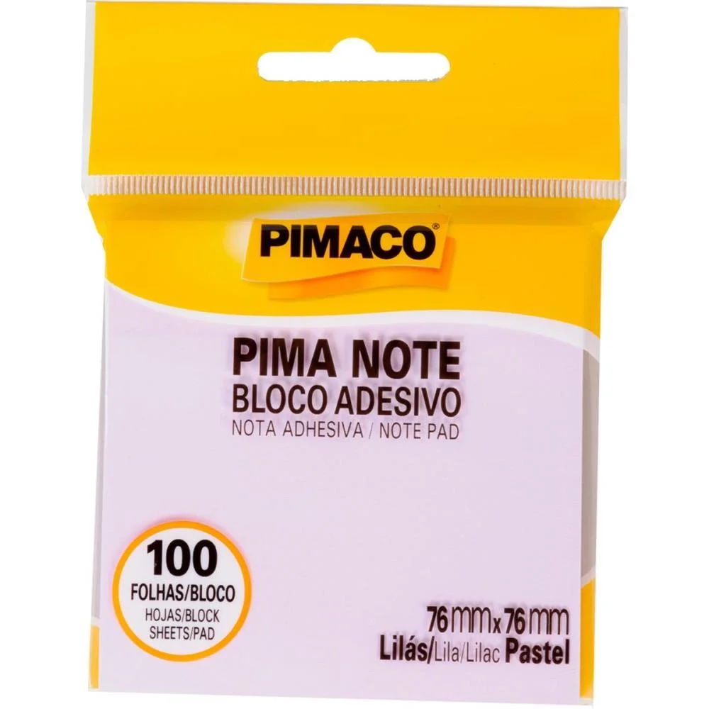 Bloco De Recado Autoadesivo Pimanote Roxo 76X76Mm 100Fls Pimaco (Unidade) - imagem 2