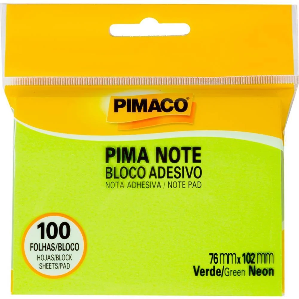 Bloco De Recado Autoadesivo Pimanote Verde 76X102Mm 100Fls Pimaco (Unidade) - imagem 3