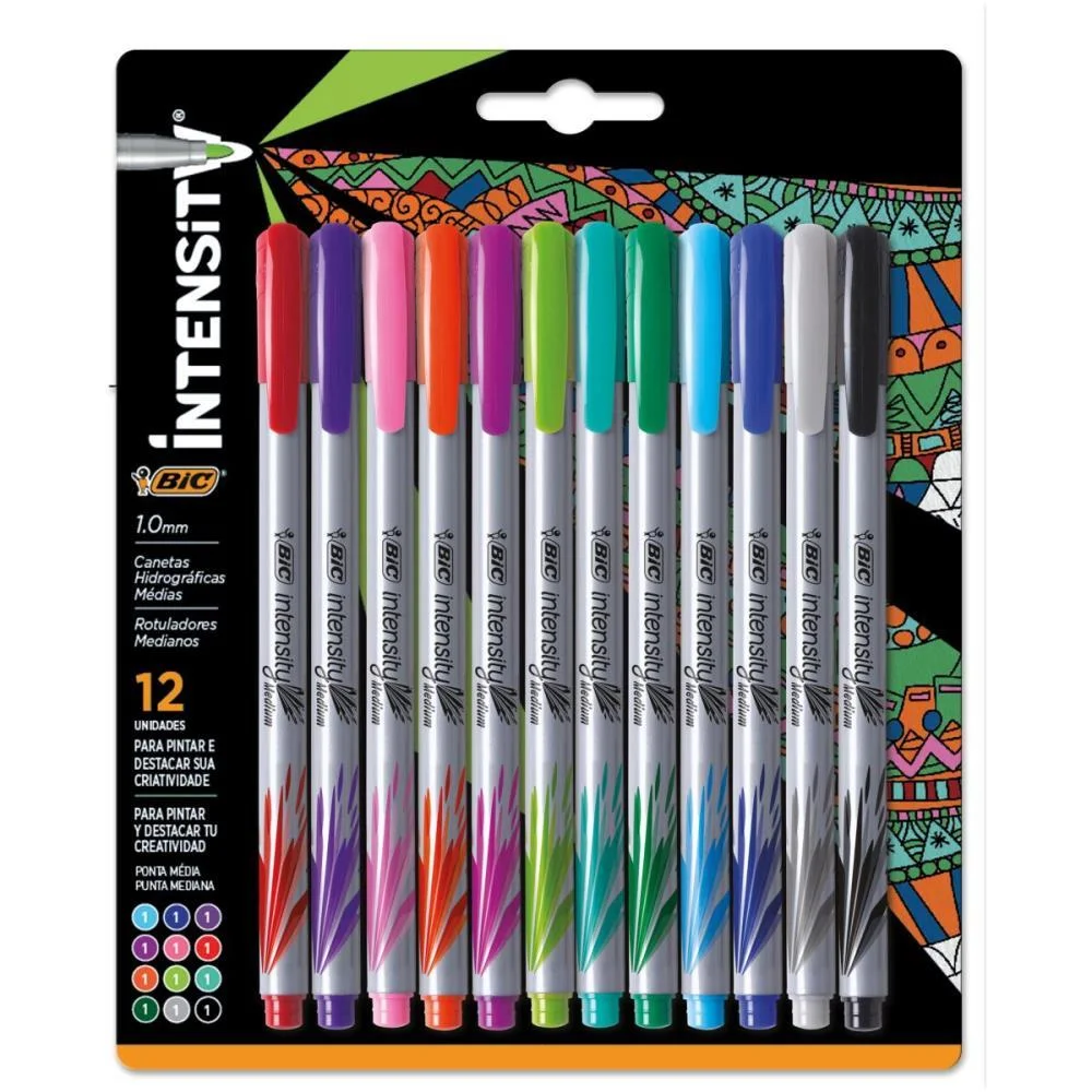 Caneta Com Ponta Porosa Intensity 1.0Mm Colors 12Cores Bic (Bl.c/12) - imagem 3