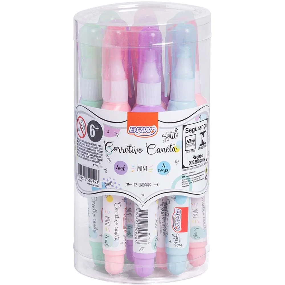 Caneta Corretiva 4Ml Soul Mini 4Cores (S) Brw (Pote-12) - imagem 3