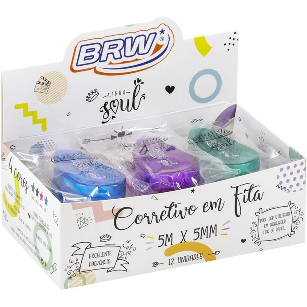 Corretivo Em Fita Soul 5Mmx5M 4Cores (S) Brw (Dp.c/12) - imagem 2