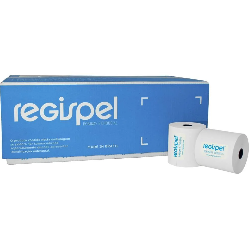 Bobina Termica Relogio Ponto 57Mmx30M. Branca 44G. Regispel (Cx.c/30) - imagem 3