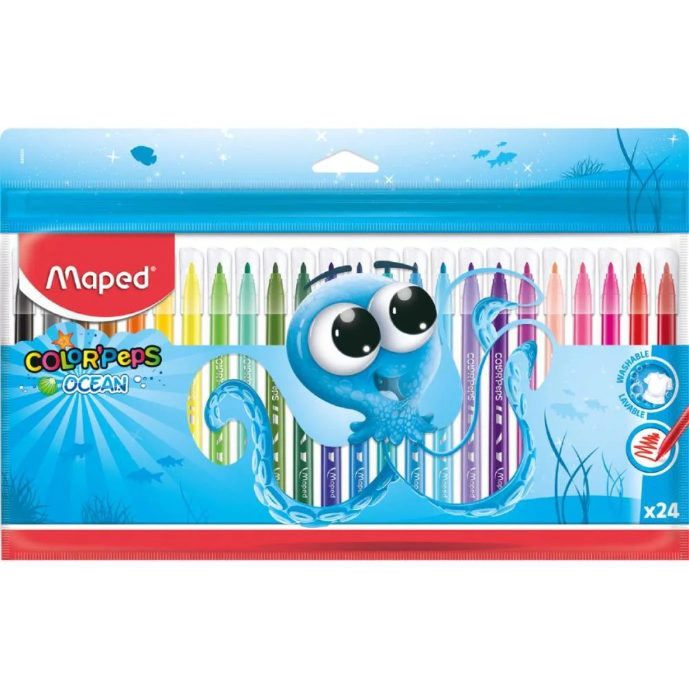 Caneta Hidrografica Ocean Polvo 24 Cores Maped (Pct.c/06) - imagem 3