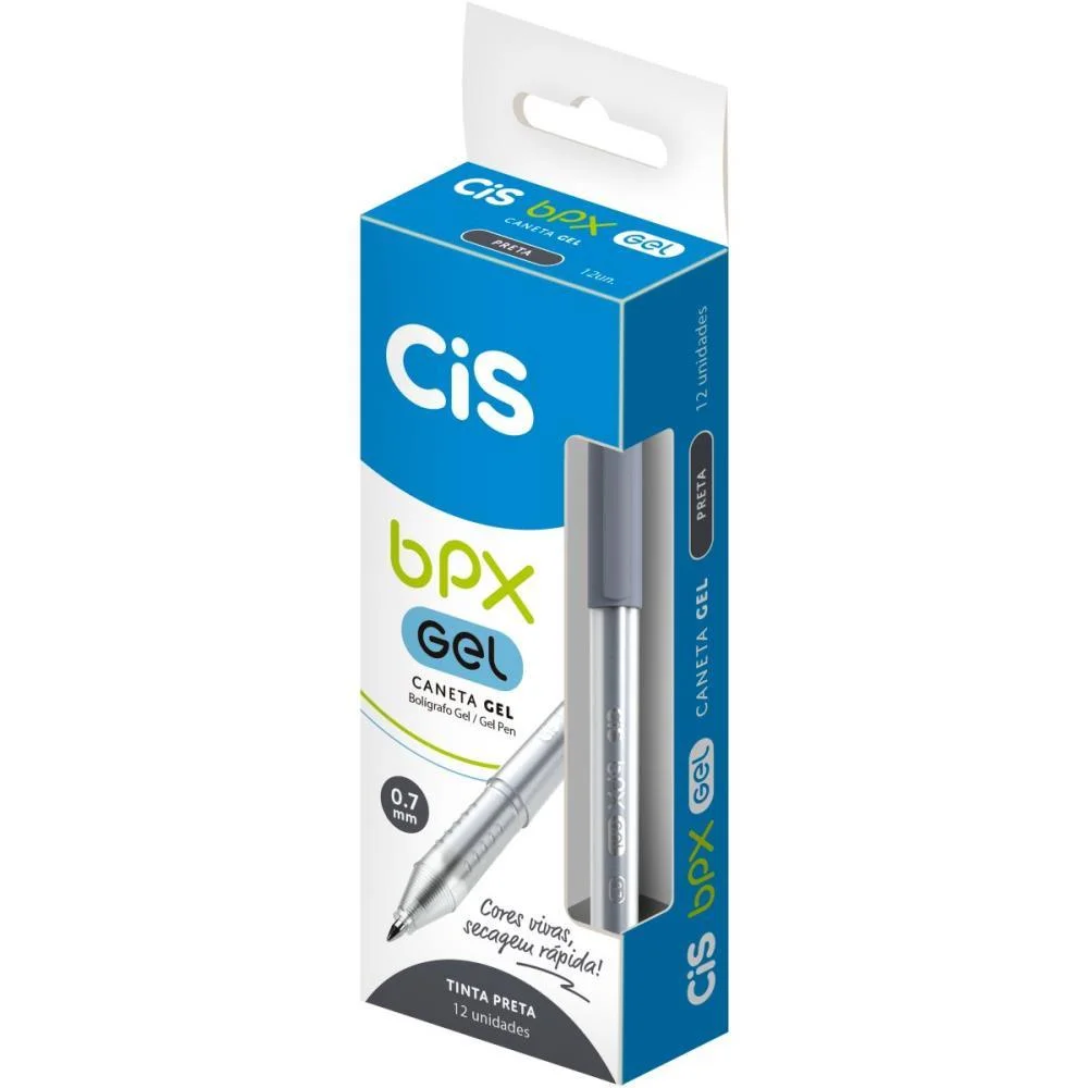 Caneta Gel Cis Bpx Gel 0.7Mm Preta Sertic (Cx.c/12) - imagem 2