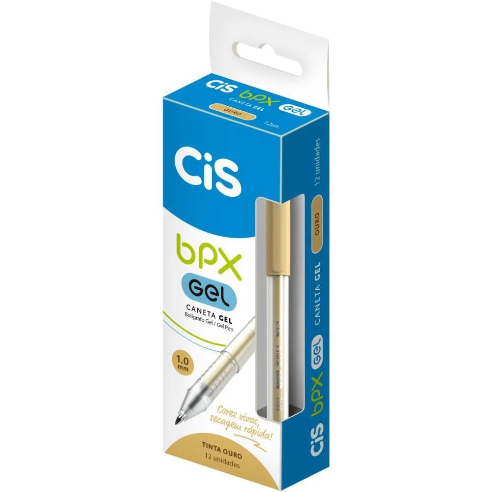 Caneta Gel Cis Bpx Gel 1.0Mm Ouro Sertic (Cx.c/12) - imagem 2