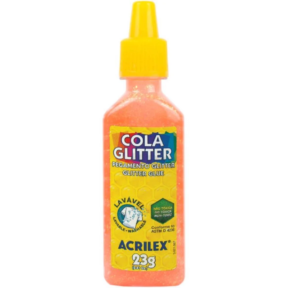 Cola Com Glitter Tubo 23G. Laranja Acrilex (Duzia) - imagem 2