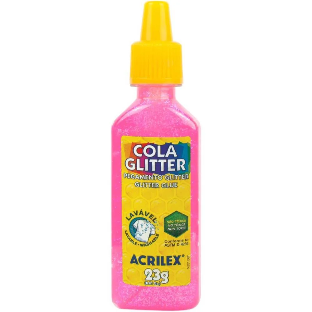 Cola Com Glitter Tubo 23G. Pink Acrilex (Duzia) - imagem 3