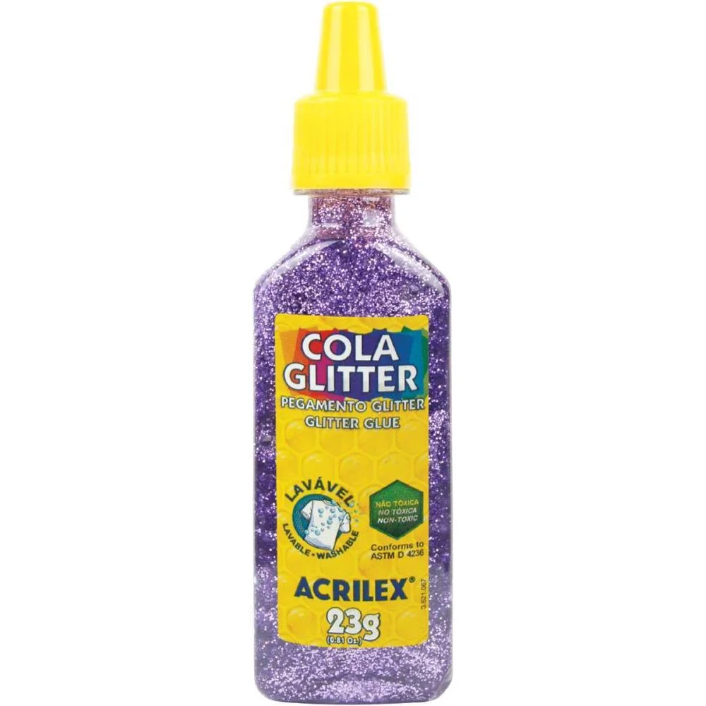 Cola Com Glitter Tubo 23G. Lilas Acrilex (Duzia) - imagem 3