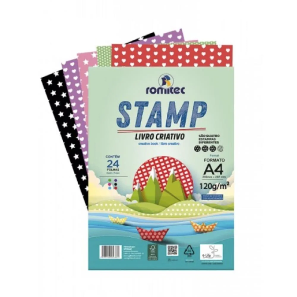 Bloco Para Educacao Artistica Stamp C/Livro 120G 24Fls Romitec (Unidade) - imagem 3