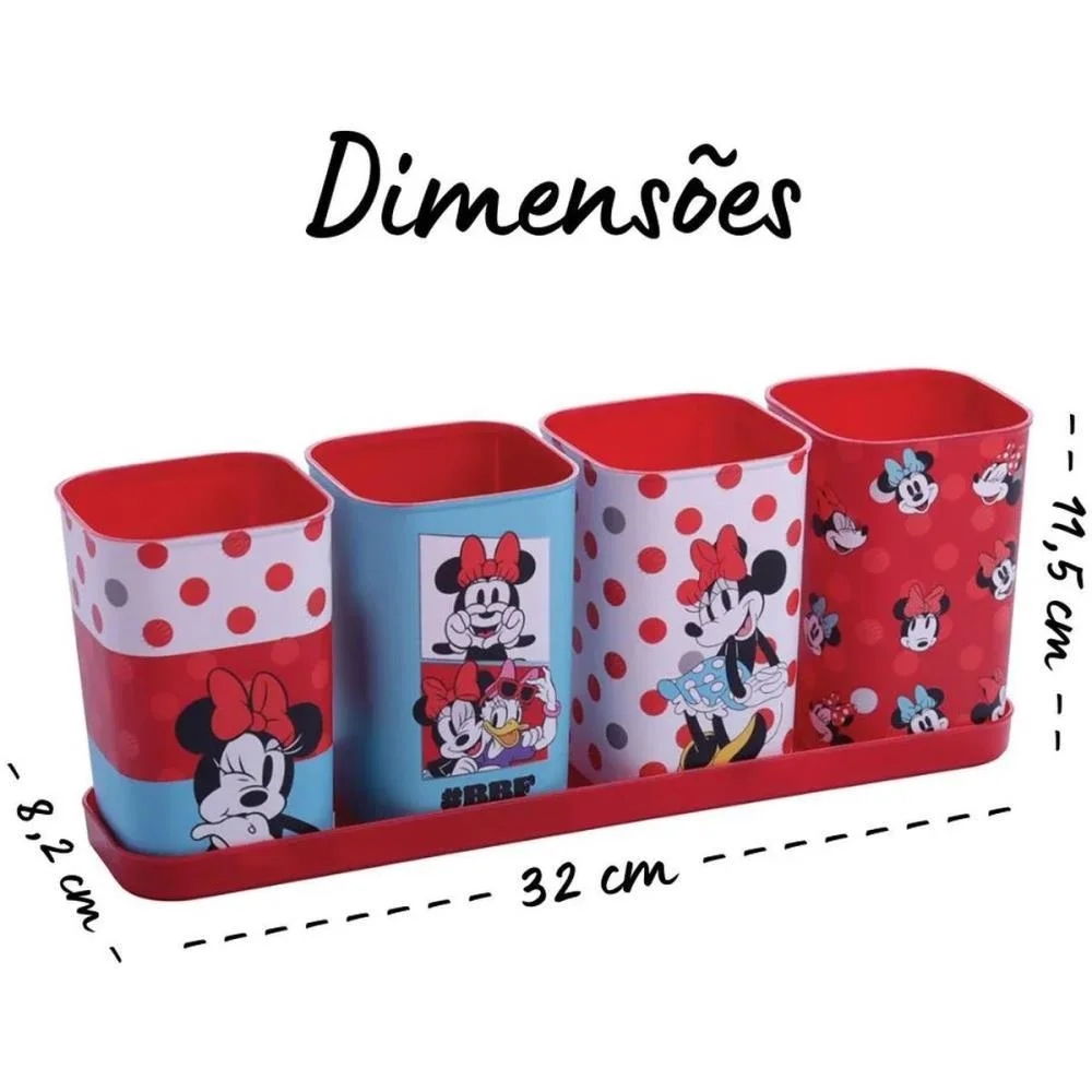 Acessorio Para Mesa Minnie Porta Lapis 4Pecas (S) Plasutil (Unidade) - imagem 5