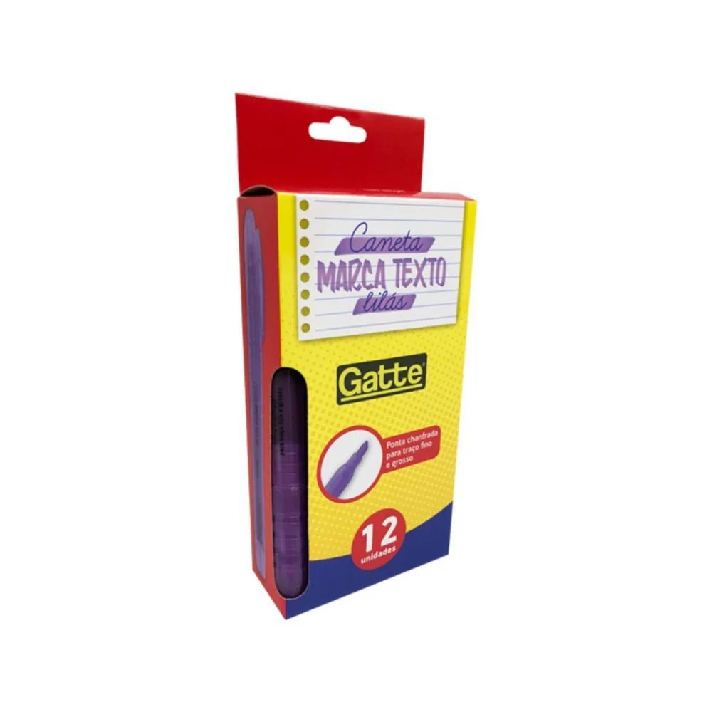 Caneta Marca Texto Gatte Lilas 4Mm Make+ (Cx.c/12) - imagem 3