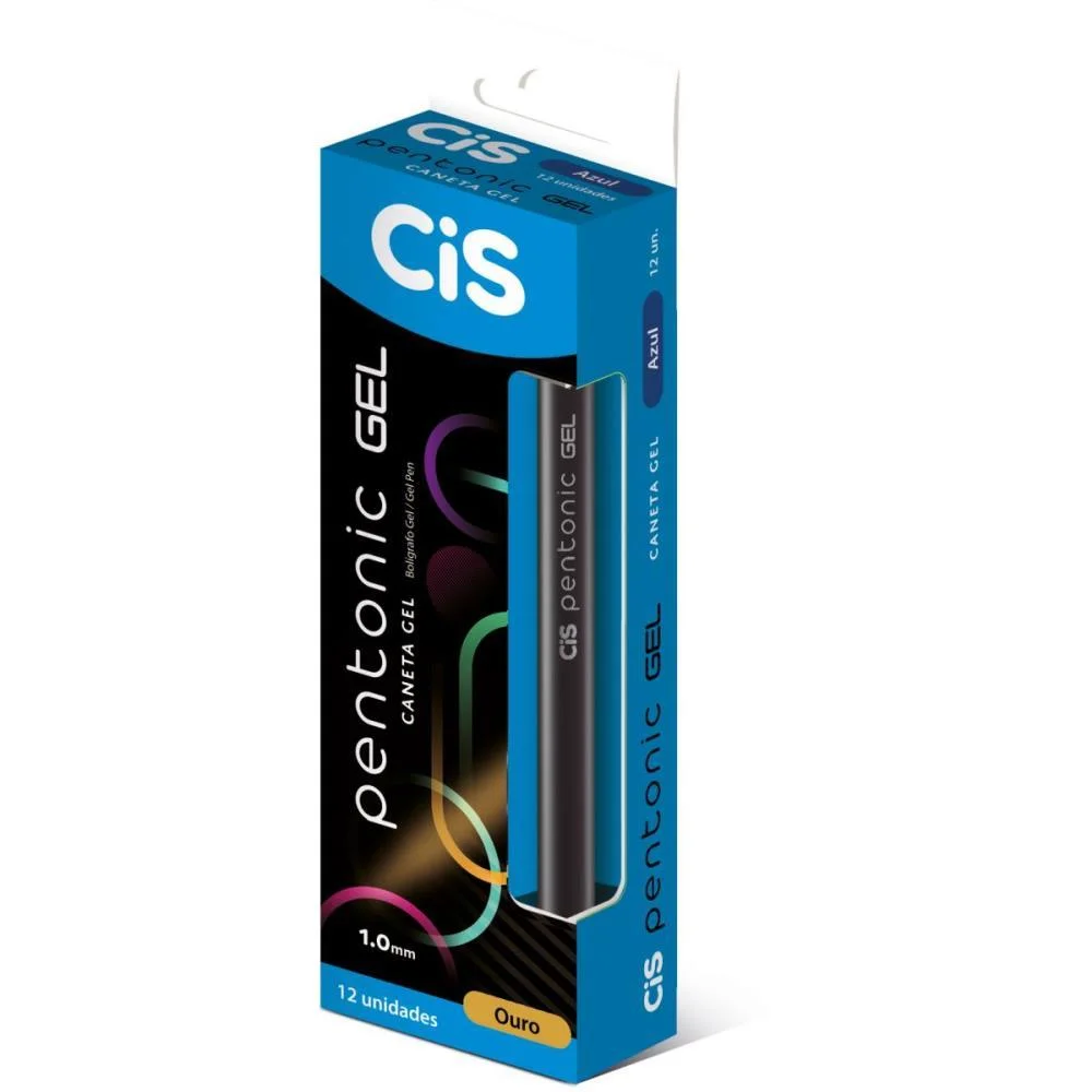 Caneta Gel Cis Pentonic 1,0Mm Ouro Sertic (Cx.c/12) - imagem 3