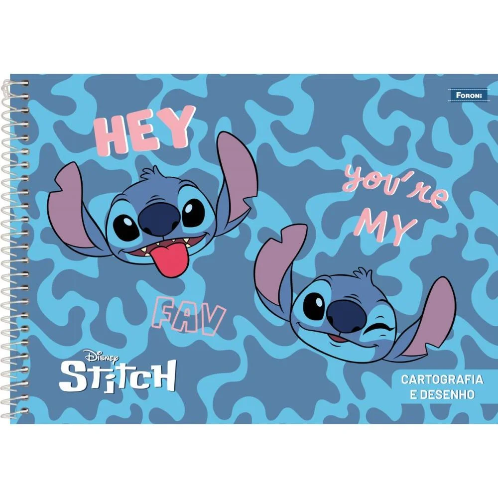 Caderno Desenho Univ Capa Dura Stitch 80Fls. Foroni (Pct.c/05) - imagem 3