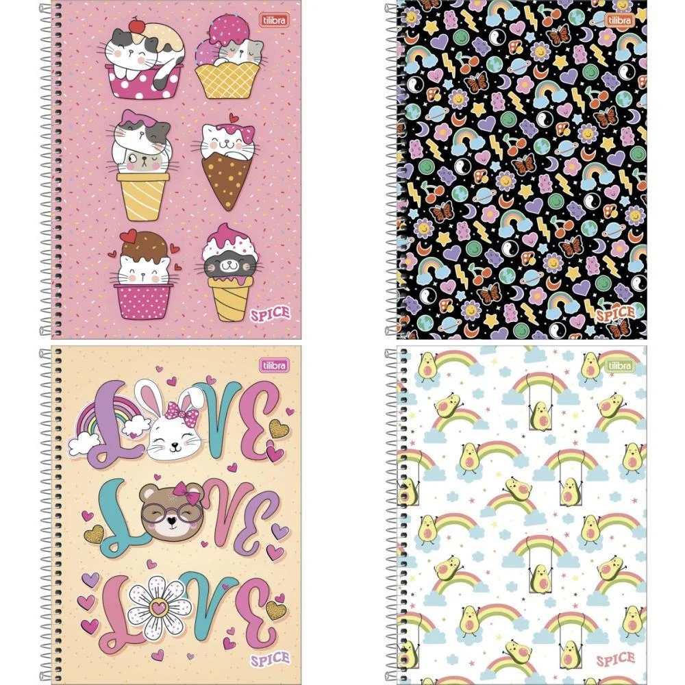 Caderno 01X1 Capa Dura Spice Feminino 80 Folhas Tilibra (Pct.c/04) - imagem 3