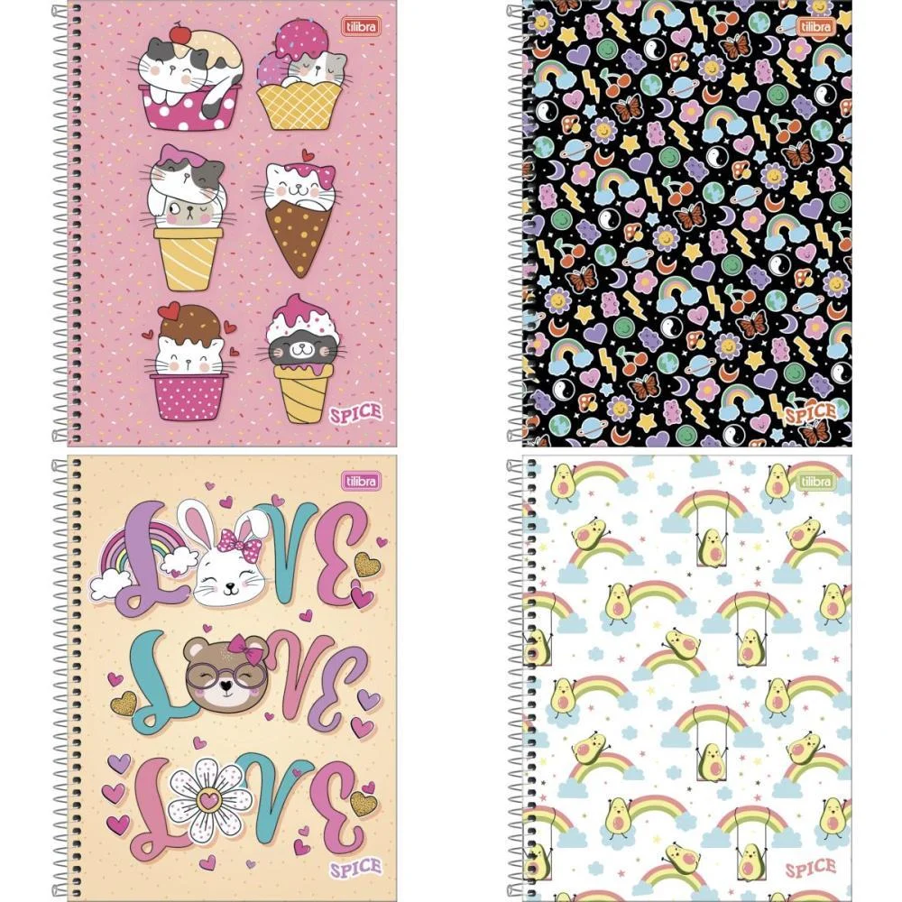Caderno 10X1 Capa Dura Spice Feminino 160 Folhas Tilibra (Pct.c/04) - imagem 2