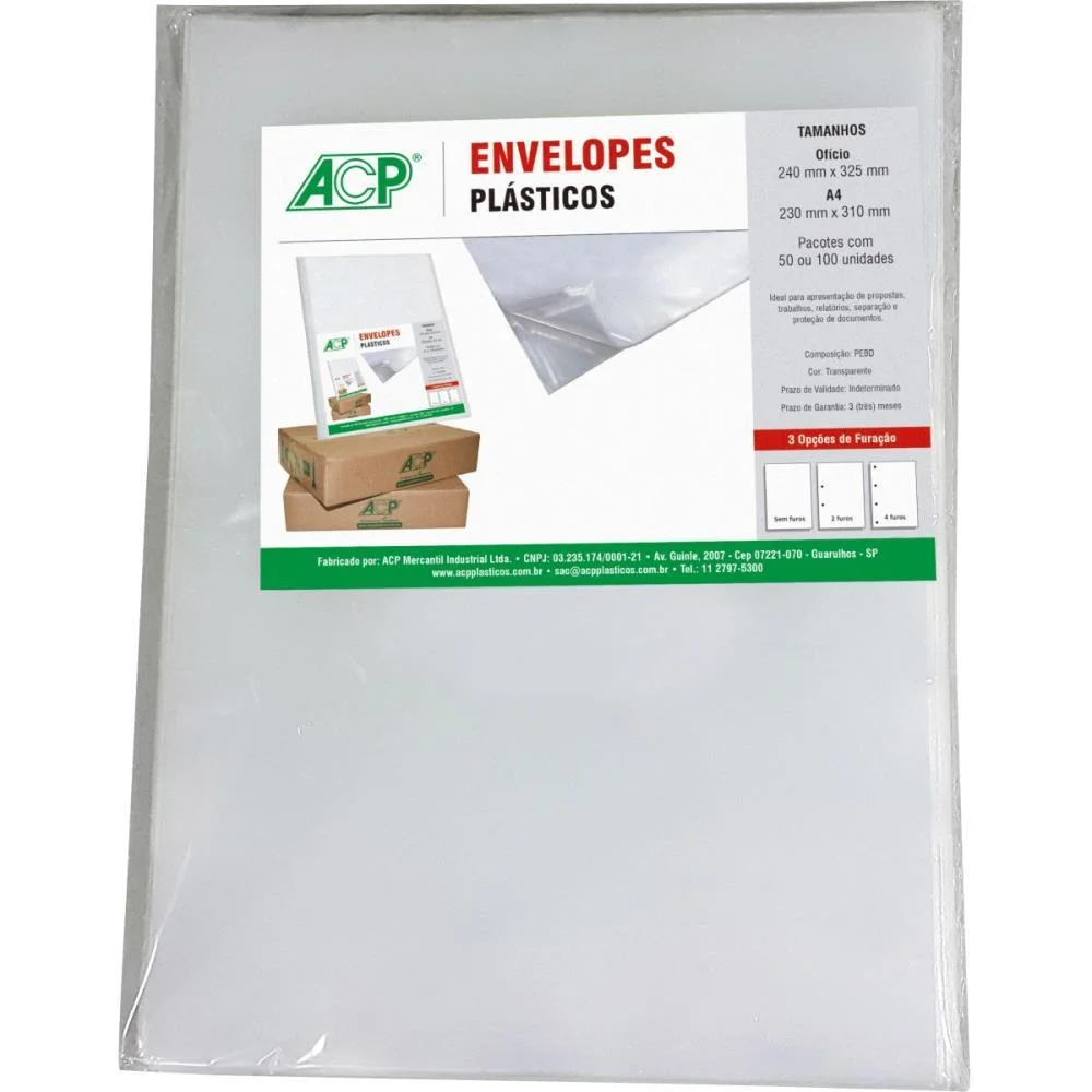 Envelope Plastico Sem Furo Oficio Grosso 0,15Mm Acp (Pct.c/50) - imagem 5