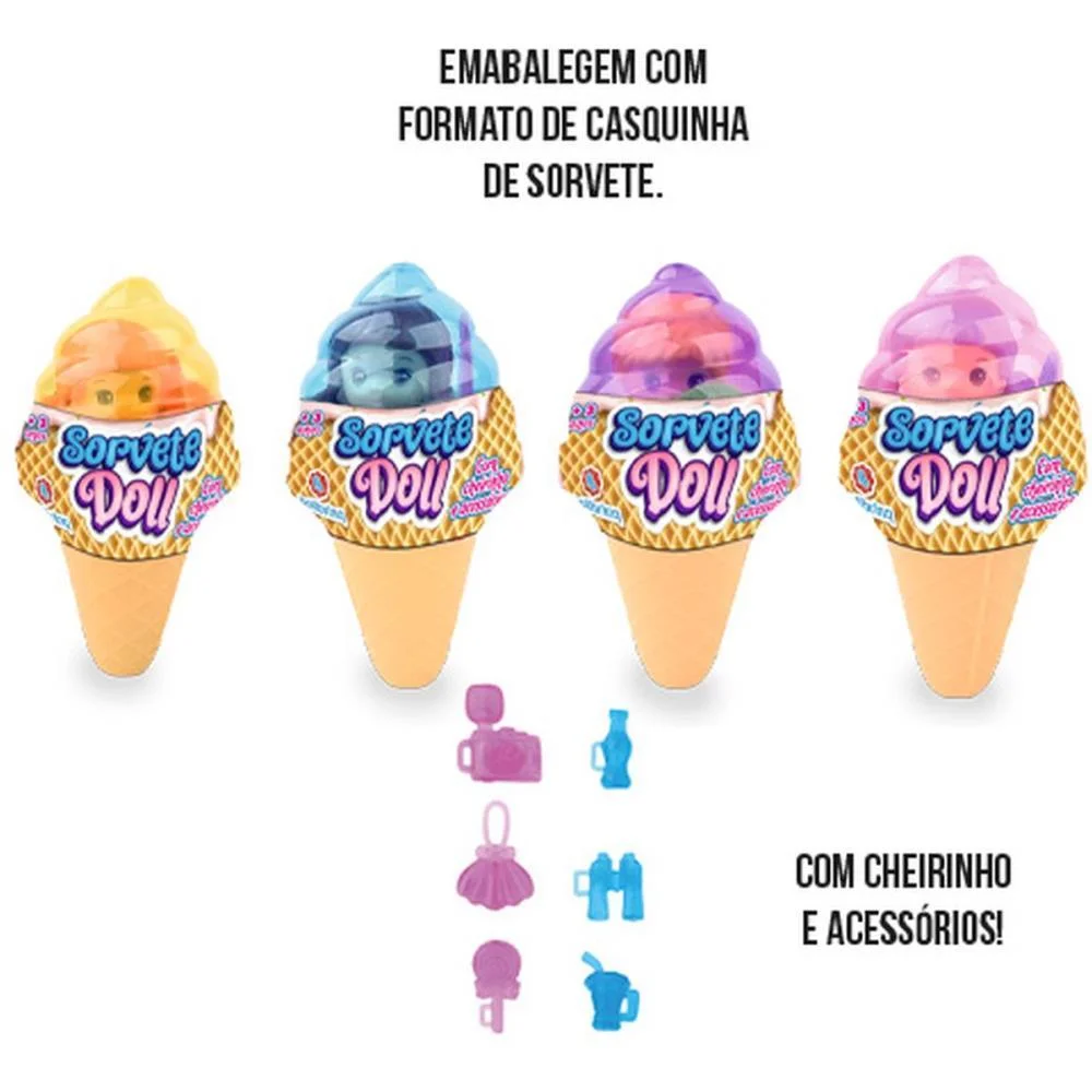 Boneca Sorvete Doll 9Cm C/Cheirinho ( Polibrinq (Dp.c/12) - imagem 5