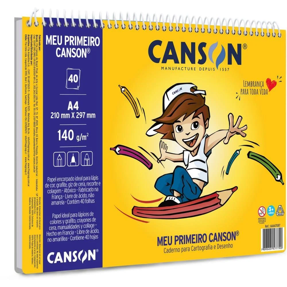 Bloco Para Educacao Artistica Meu Primeiro Canson 40F A4 140 Canson (Unidade) - imagem 3