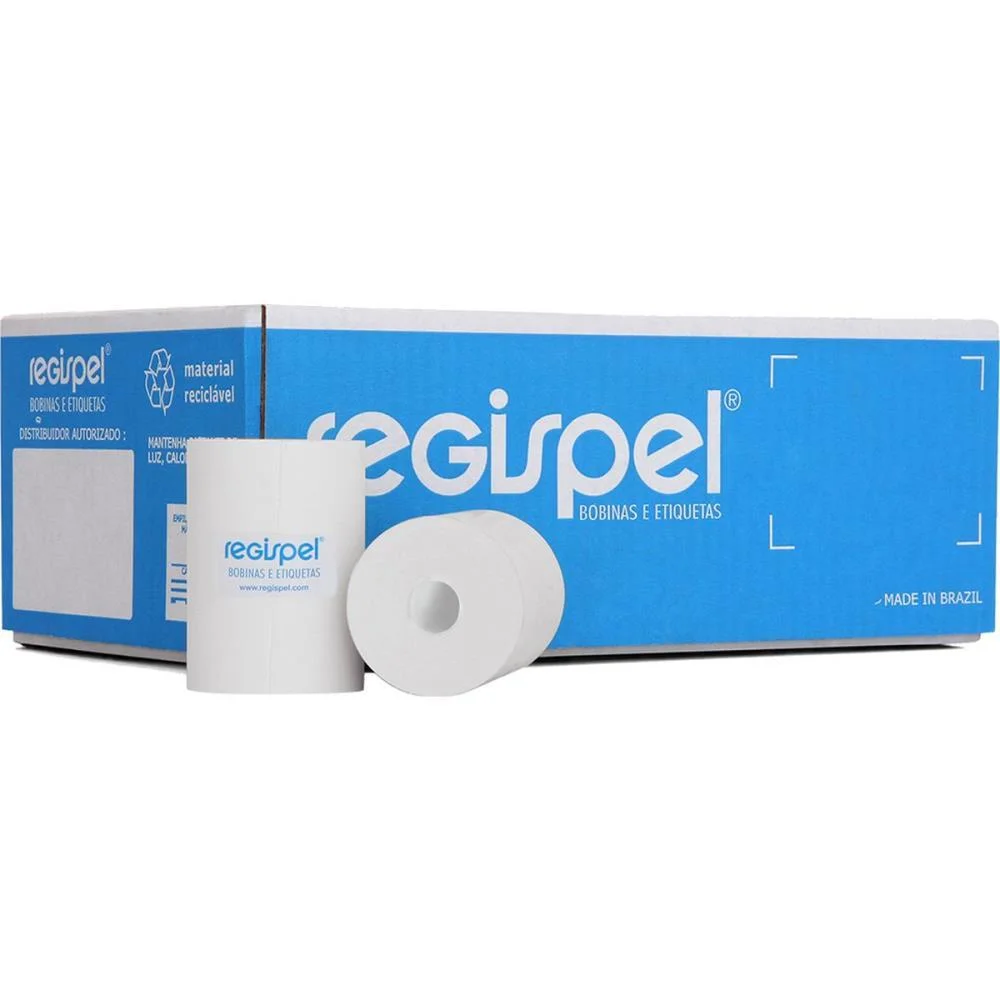 Bobina Termica 80Mmx40M. Branca 44G S/Tubete Regispel (Cx.c/30) - imagem 2