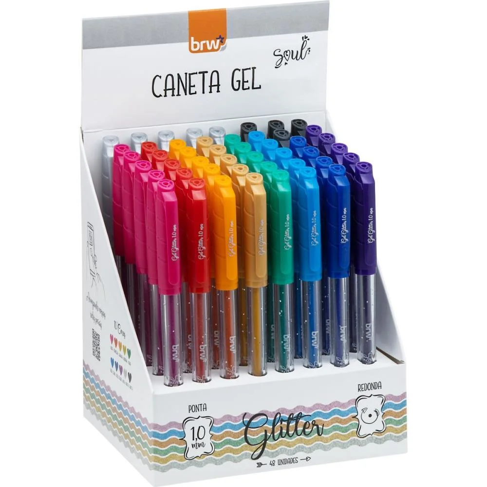 Caneta Gel Glitter 1.0Mm Cores Sortidas Brw (Dp.c/48) - imagem 3