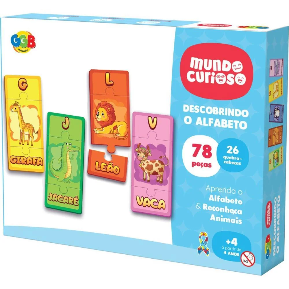 Brinquedo Educativo Descobrindo O Alfabeto 78Pcs Ggb Plast (Unidade) - imagem 2