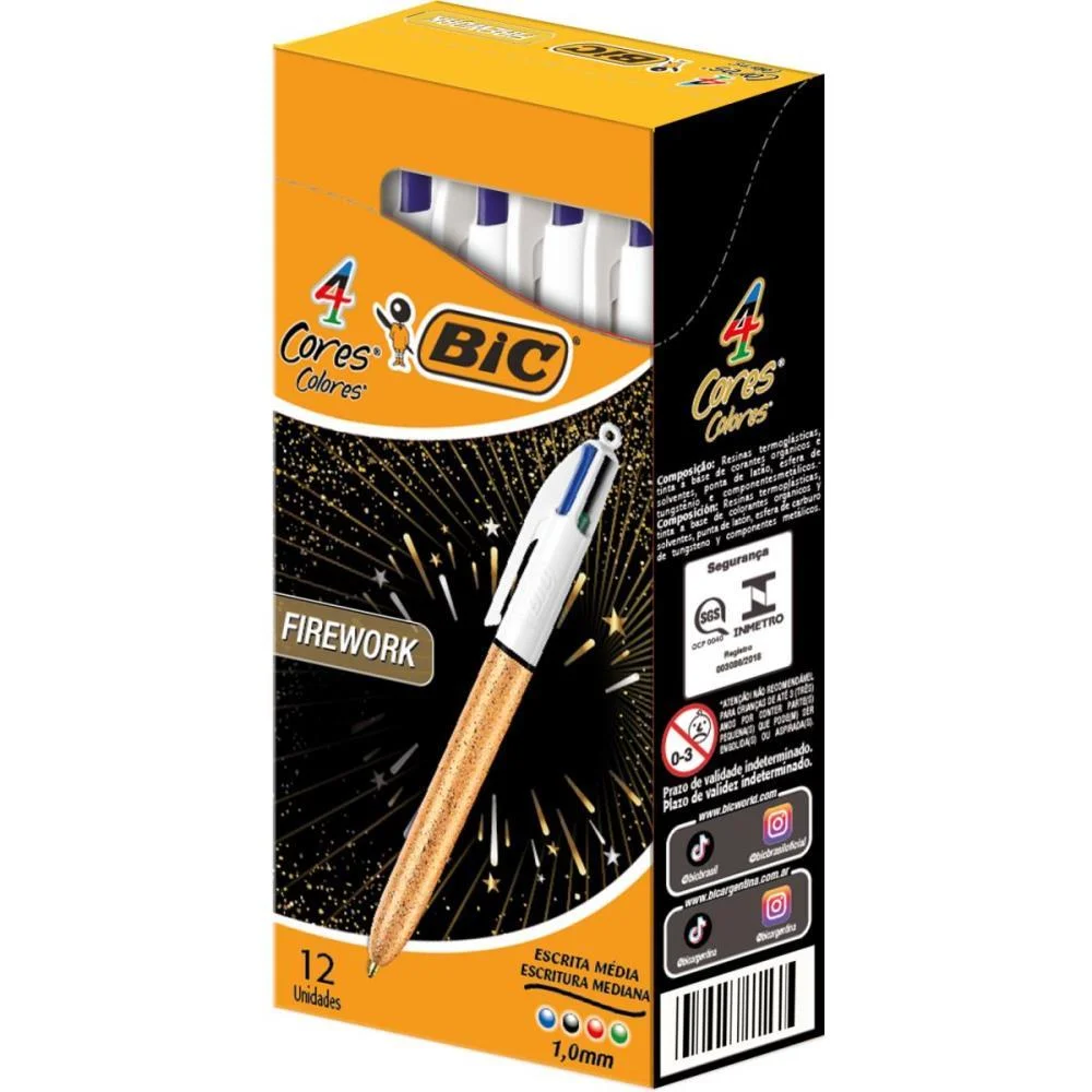 Caneta Esferografica Bic 4  Cores Firework Bic (Cx.c/12) - imagem 3