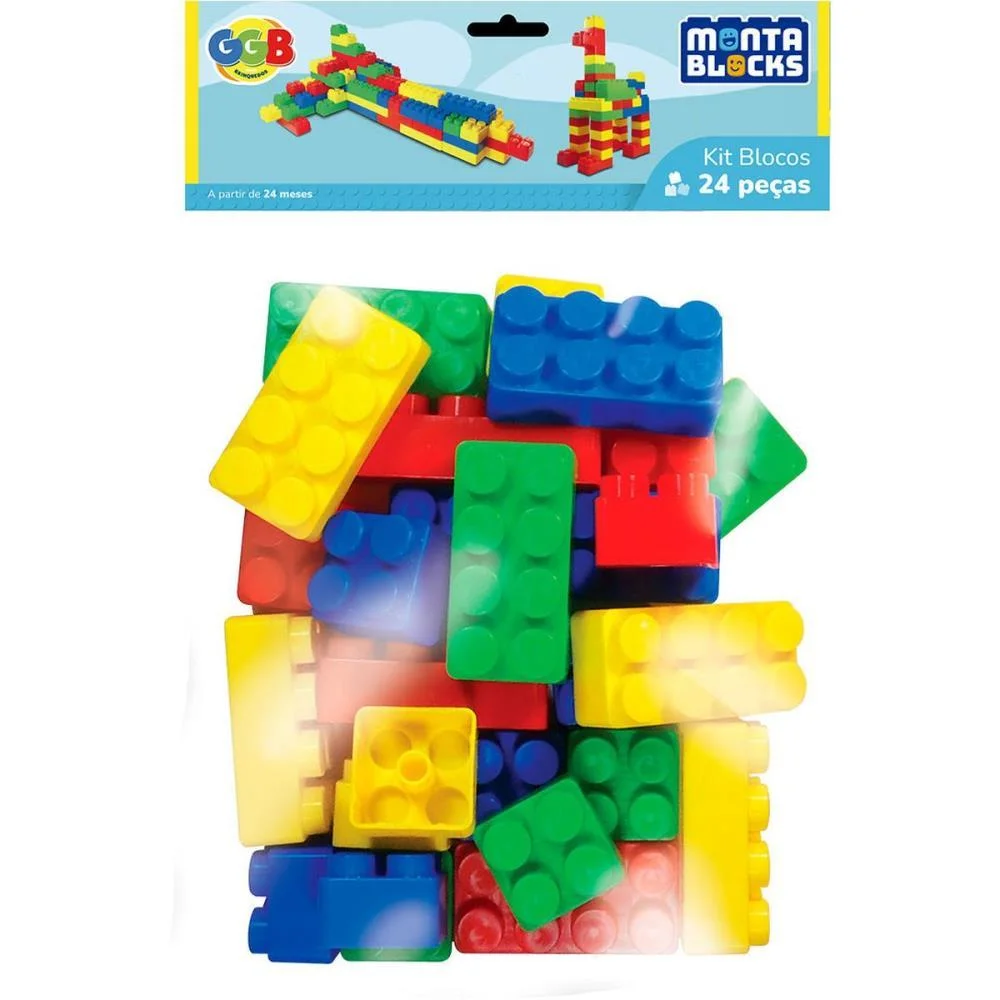 Brinquedo Para Montar Blocos 24 Pecas Ggb Plast (Pacote) - imagem 3