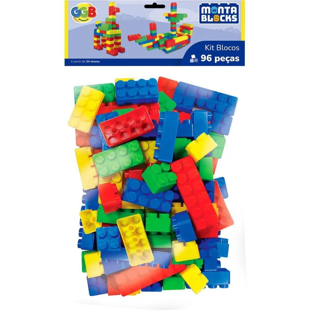 Brinquedo Para Montar Blocos 96 Pecas Ggb Plast (Pacote) - imagem 3
