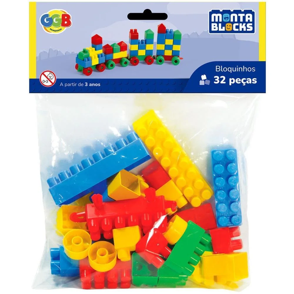 Brinquedo Para Montar Bloquinhos 32 Pecas Ggb Plast (Pacote) - imagem 2
