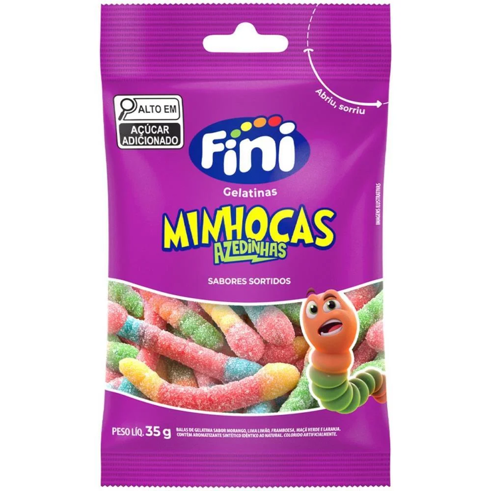 Doce Minhocas Azedinhas 35G Fini (Dp.c/10) - imagem 2
