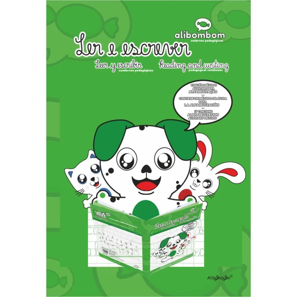 Caderno Caligrafia Alibombom Verde Pauta 123 60Fl Romitec (Pct.c/05) - imagem 5