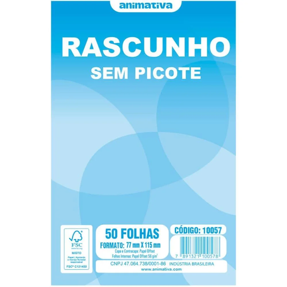 Bloco Para Rascunho Sem Picote 80X115 50Fls. Animativa (Pct.c/40) - imagem 3