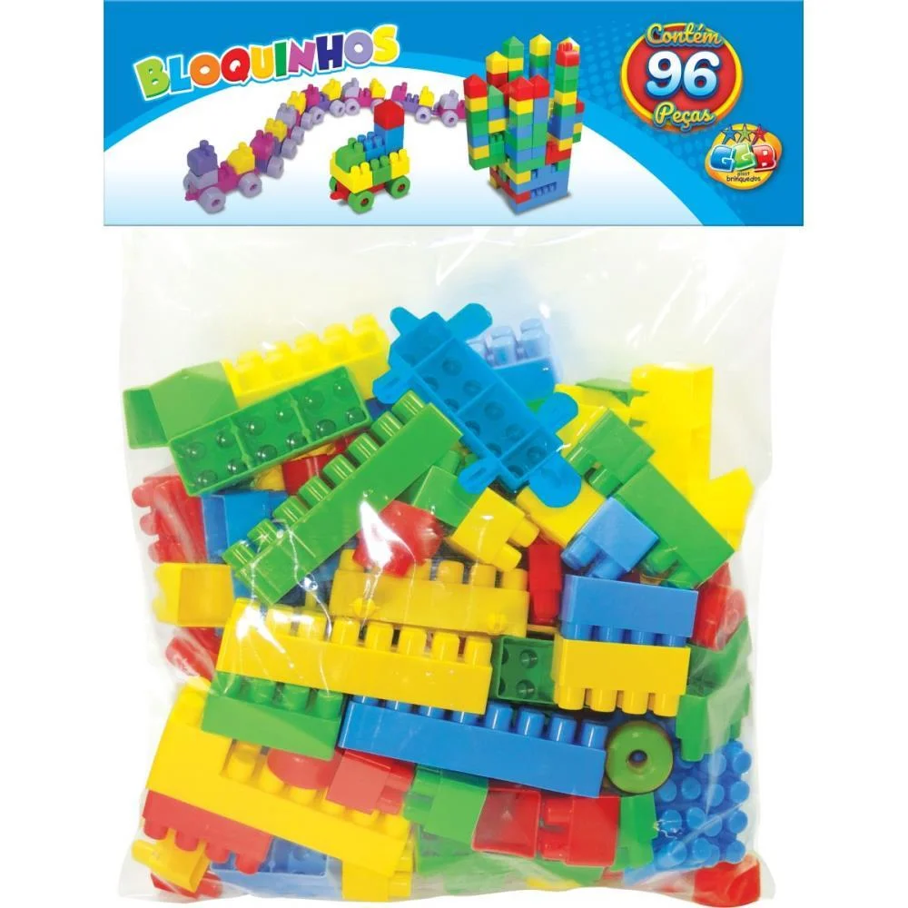 Brinquedo Para Montar Bloquinhos 96 Pecas Ggb Plast (Pacote) - imagem 3
