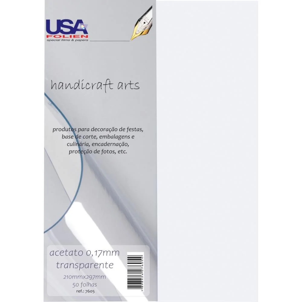 Capa Para Encadernacao A4 Acetato Cristal 0,17Mm Usa Folien (Pct.c/50) - imagem 3
