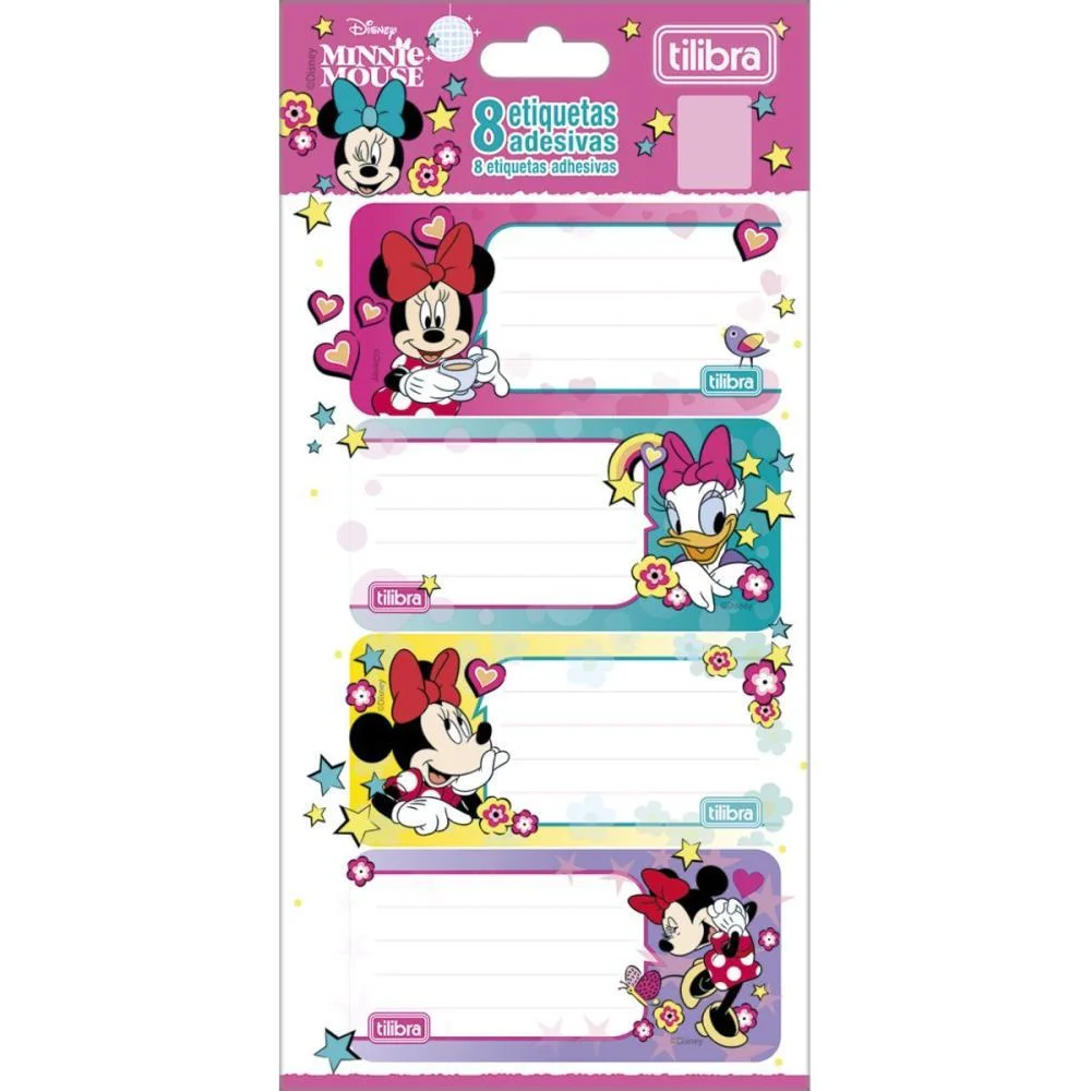 Etiqueta Escolar Decorada Minnie C/8Etiq. 100X208Mm Tilibra (Pct.c/10) - imagem 2