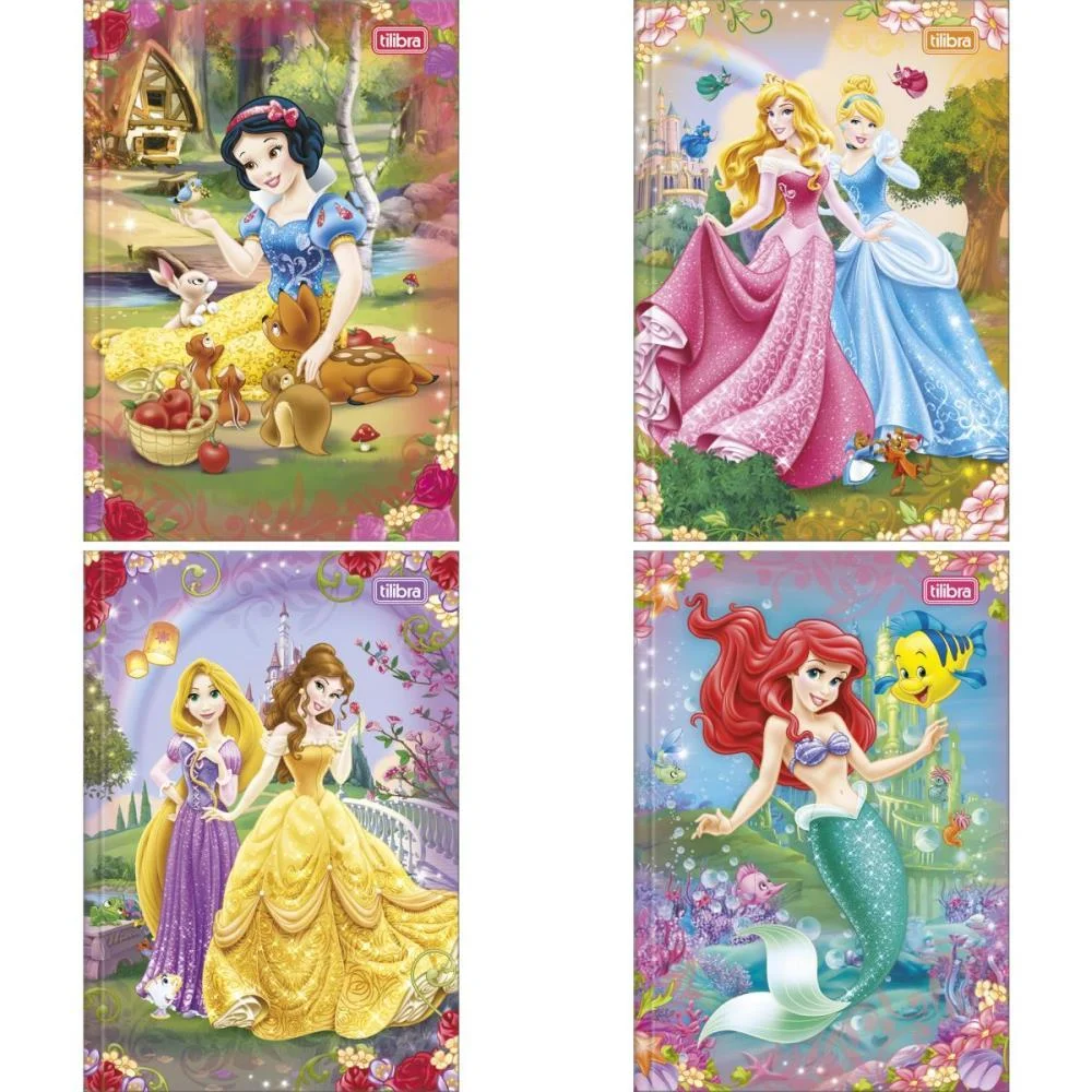 Caderno Brochura 1/4 Capa Dura Princesas 80Fls. Tilibra (Pct.c/05) - imagem 2