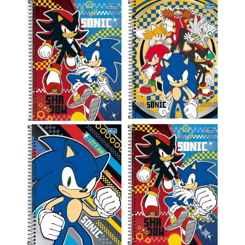 Caderno 01X1 Capa Dura Sonic 80Fls. Tilibra (Pct.c/04) - imagem 3
